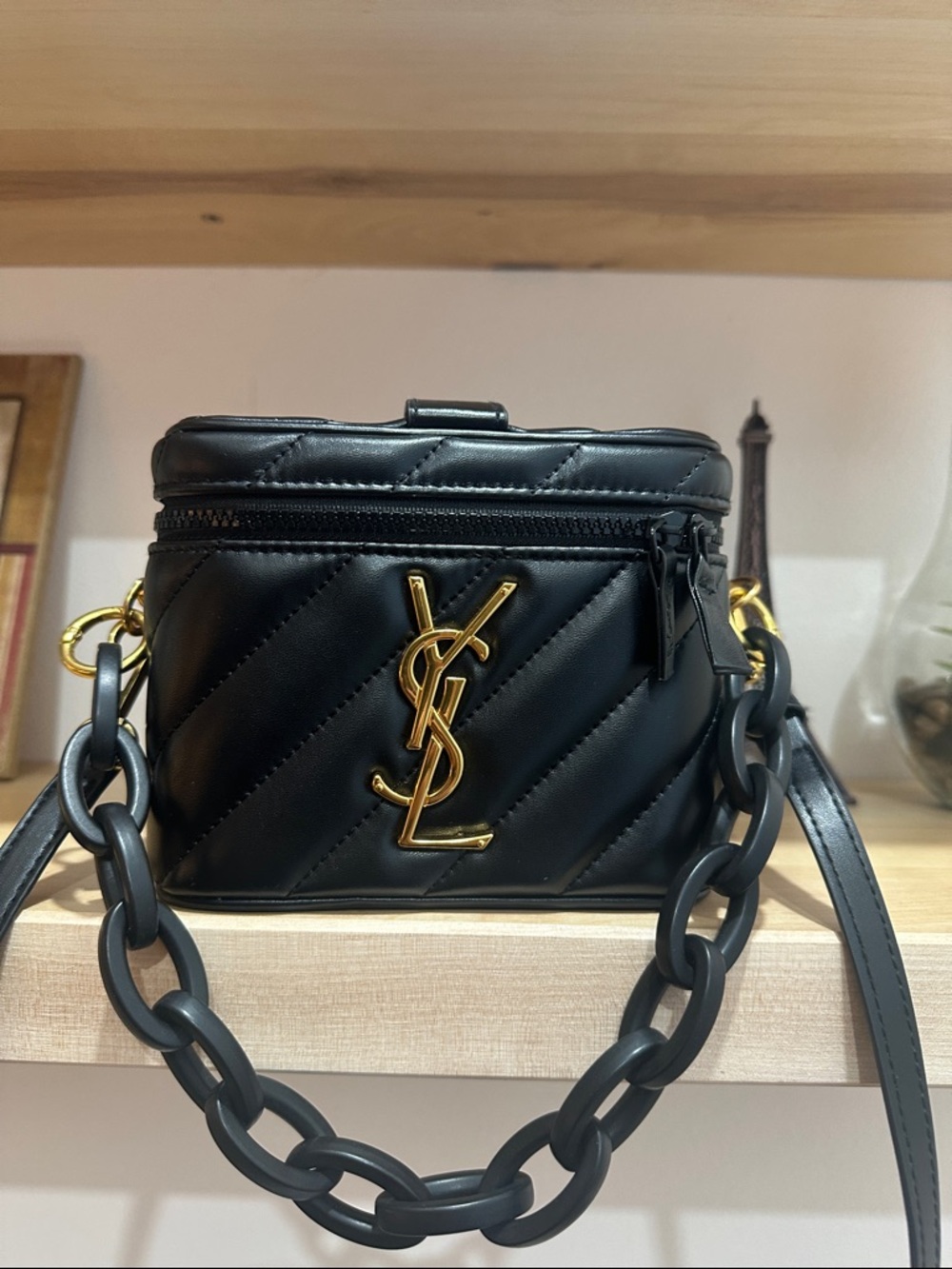 Saint Laurent Black Quilted Leather VANITY GWP (Novelty)